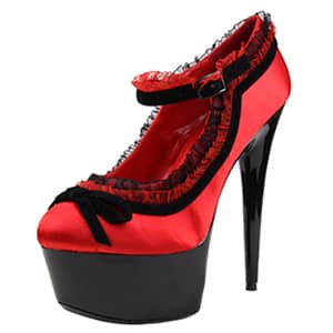 Chloe Red Satin, Black Lace p, koko 37 -0