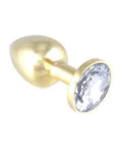 Butt Plug Gold Clear, Small