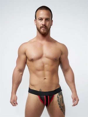 Mister B - Neoreeni Jock Strap Musta-Punainen-0