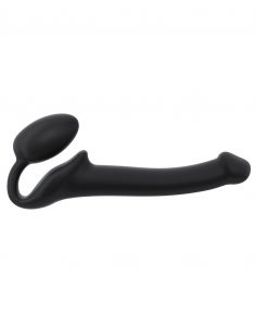 Silicone Bendable Strap-On, Musta & S-koko