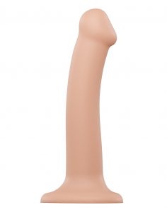 Dual Density Silicone Bendable Dildo, Ihonvärinen & L-koko