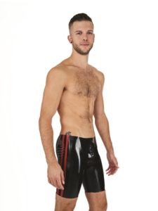 Mister B - Rubber Shorts Musta-Punainen