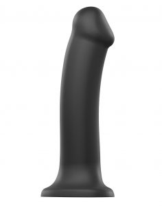 Dual Density Silicone Bendable Dildo, Musta & XL-koko