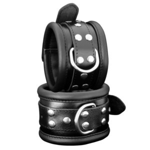 Kiotos Leather - Nahkaiset Jalkakahleet, Musta 6,5 cm