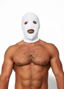 Mister B - Lycra Hood Eyes & Mouth Open, Valkoinen