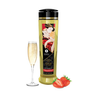 Shunga Erotic Massage Oil - Romance, Mansikka