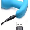 21X Vibrating Silicone Swirl Buttplug, Sininen - Image 4