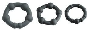 Malesation - Black Pearl Ring Set Penisrenkaat