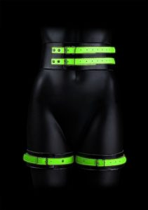 Glow In The Dark - Thigh Cuffs with Belt With Handcuffs