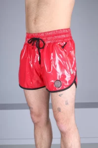 MR. Riegillio - PVC 24 Tracksuit Mini Shortsit, Punainen