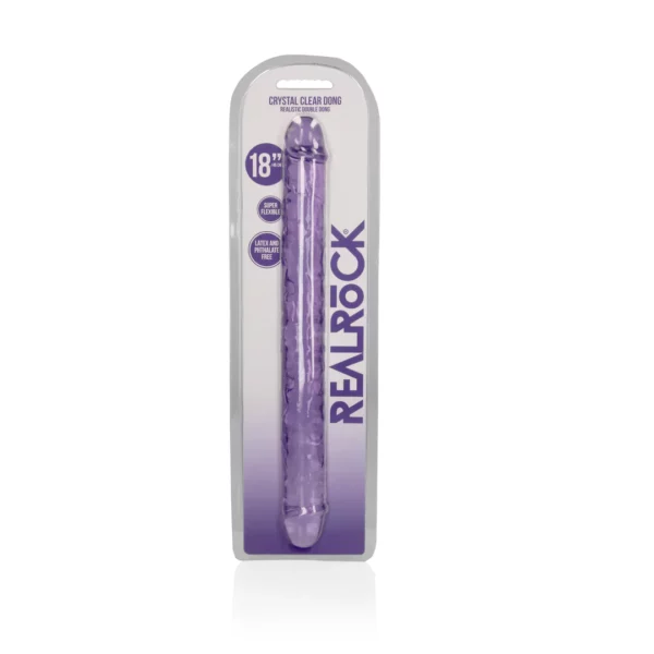 Realrock - 18" Tupladildo, Violetti - Image 2