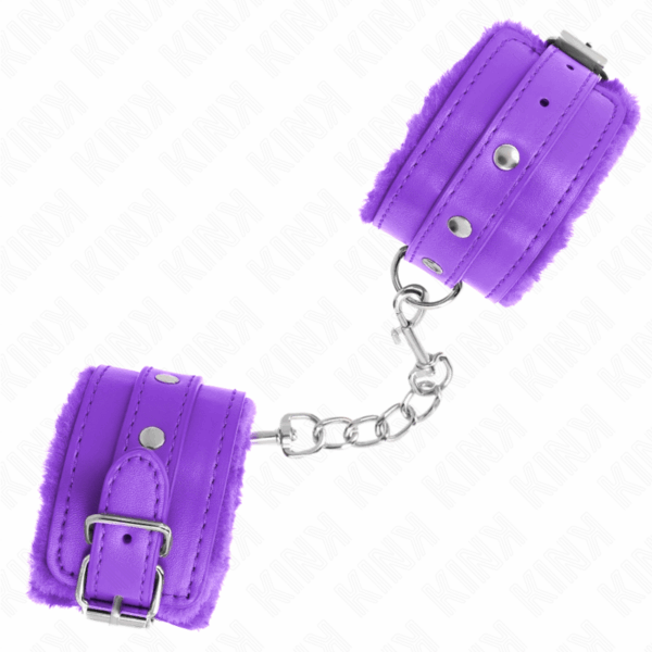 Kink - Keinonahkaiset Käsikahleet, Violetti - Image 3