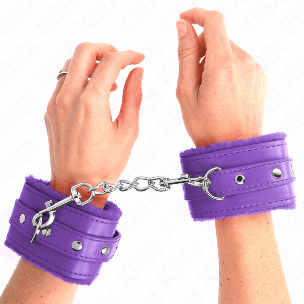 Kink - Keinonahkaiset Käsikahleet, Violetti - Image 2