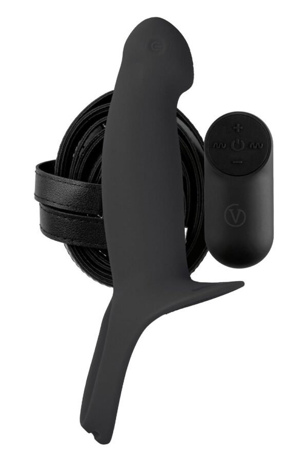 H3 Strap-On Valjaat Ontolla Dildolla, Musta