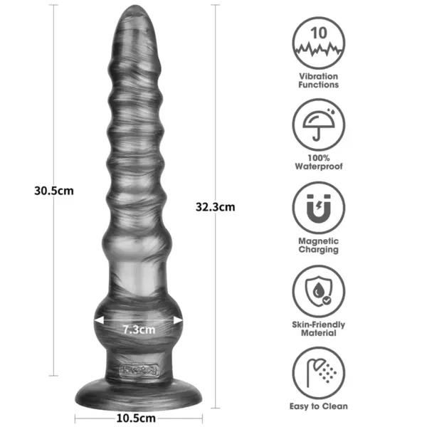 LoveToy - King Sized Vibrax Slider Anaalidildo Värinällä 32 cm - Image 10