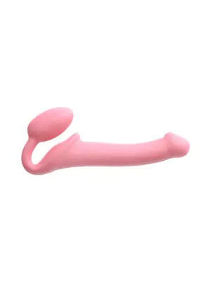 Silicone Bendable Strap-On, Vaaleanpunainen & M-koko