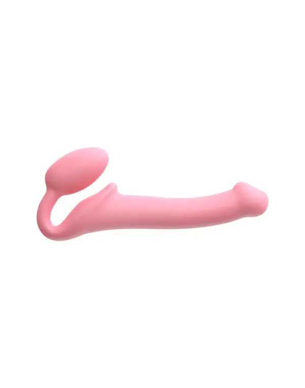 Silicone Bendable Strap-On, Vaaleanpunainen & M-koko