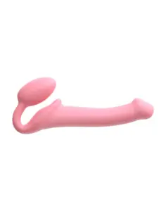 Silicone Bendable Strap-On, Vaaleanpunainen & L-koko