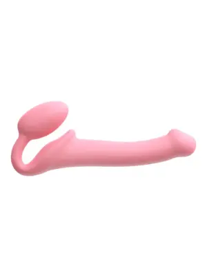 Silicone Bendable Strap-On, Vaaleanpunainen & L-koko