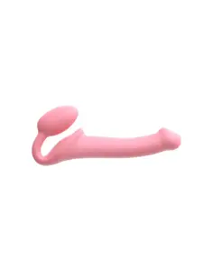 Silicone Bendable Strap-On, Vaaleanpunainen & S-koko