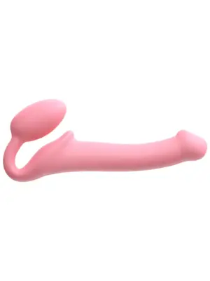 Silicone Bendable Strap-On, Vaaleanpunainen & XL-koko