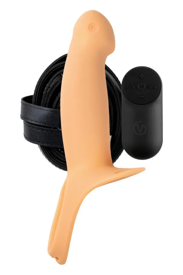 H3 Strap-On Valjaat Ontolla Dildolla, Vaalea
