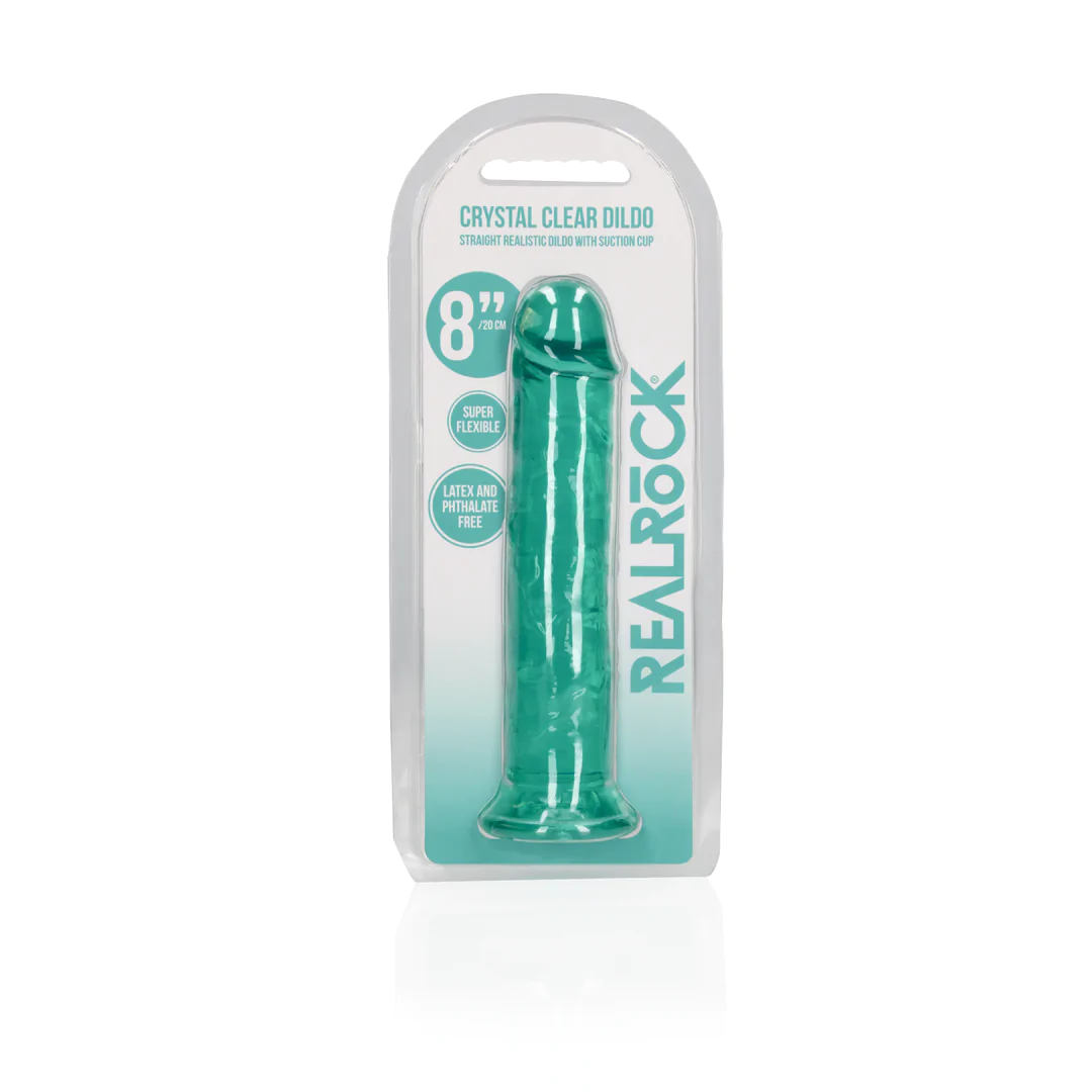 Realrock - 8" Crystal Clear Tekopenis, Turkoosi - Image 2