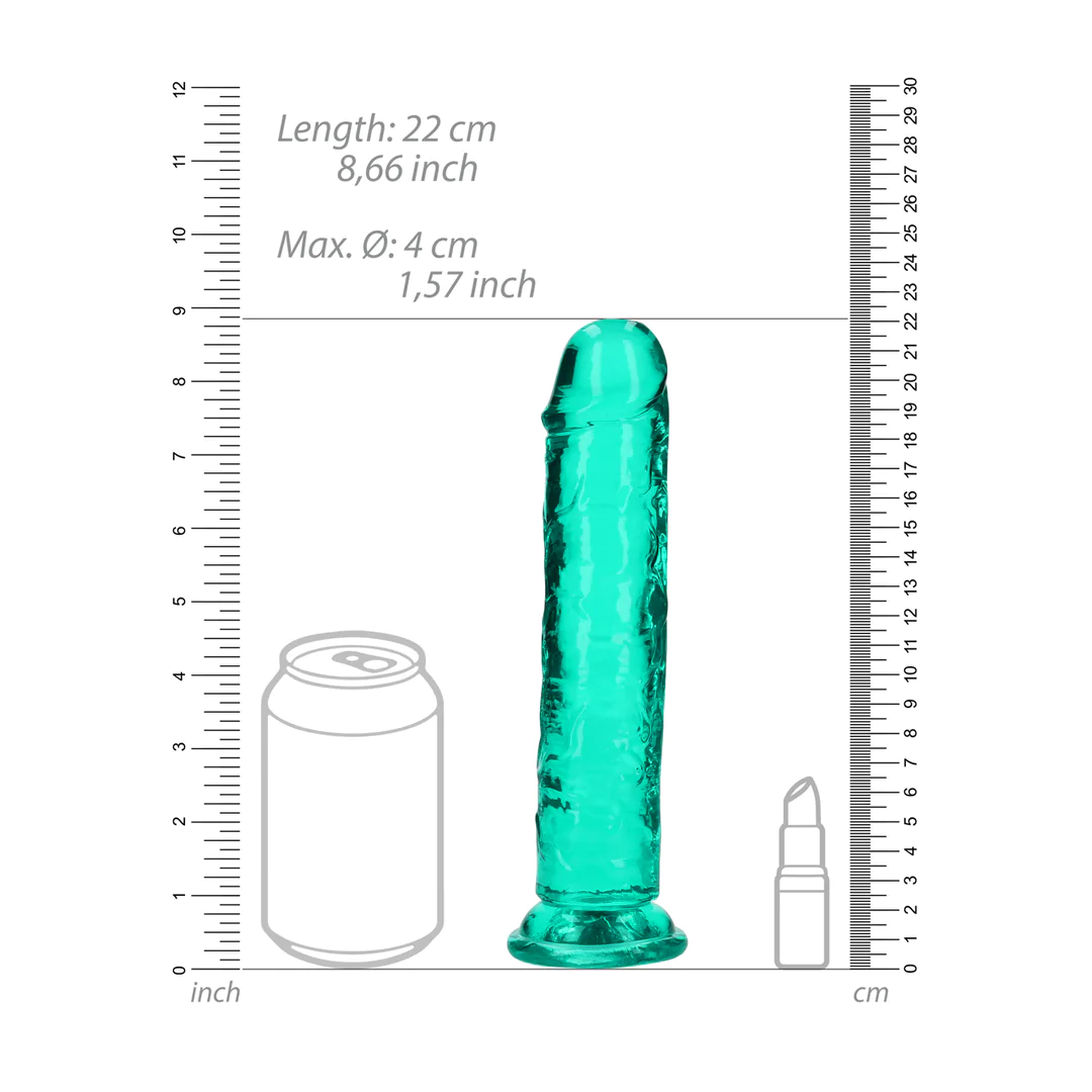 Realrock - 8" Crystal Clear Tekopenis, Turkoosi - Image 4