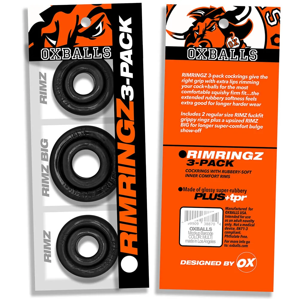 Oxballs - Rimringz Penisrenkaat 3-pack, Musta - Image 2