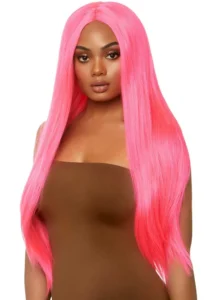 Leg Avenue - Long Straight Hair Wig, Neon Pinkki